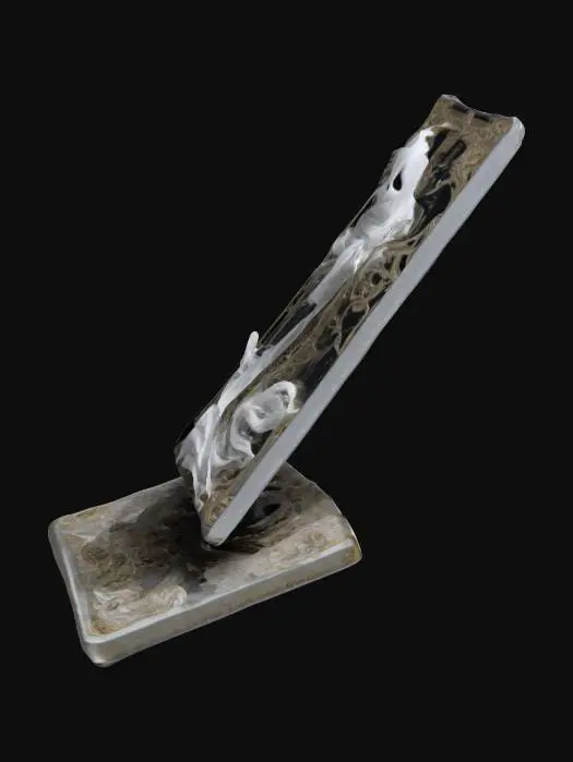 3D model for TAROT CARD of a Cute White Ghost Nouveau Steel romanticism—futuristic elegance fused with intricate baroque aesthetics. A unique blend of ornate, metallic filigree and deep emotional expression, with a surreal, dreamlike atmosphere. Ethereal lighting, rich textures, and flowing gothic dark details mixed with  merge with sleek, modern elements, crafting a mesmerizing visual masterpiece that embodies past and future in perfect harmony.