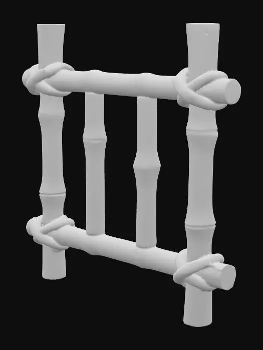 3D model for Bamboo Fence Structure