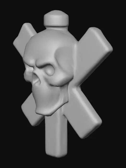 3D model for Wooden Skull Emblem