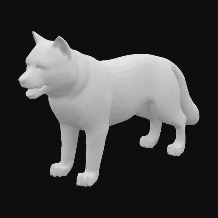 3D model for High Detailed, Ultra Realistic, Fullbody, Husky , with a slighstly open mouth