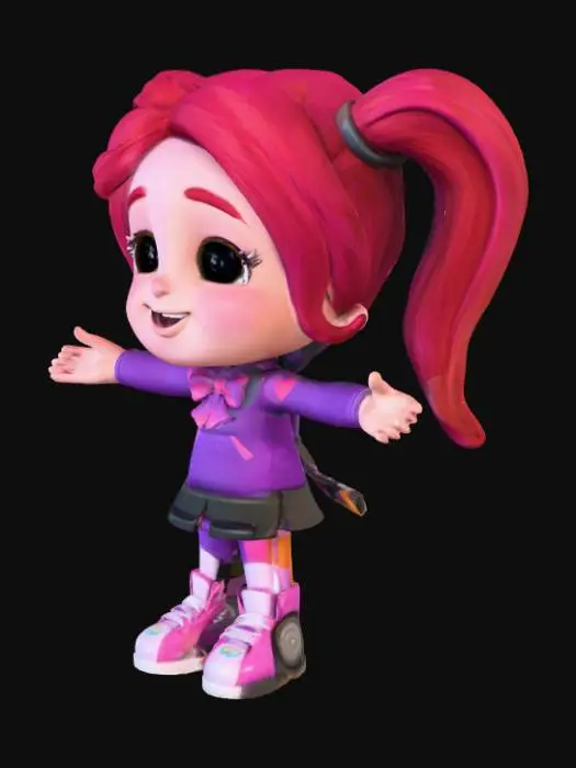 3D model for Girl in Wheelchair Character