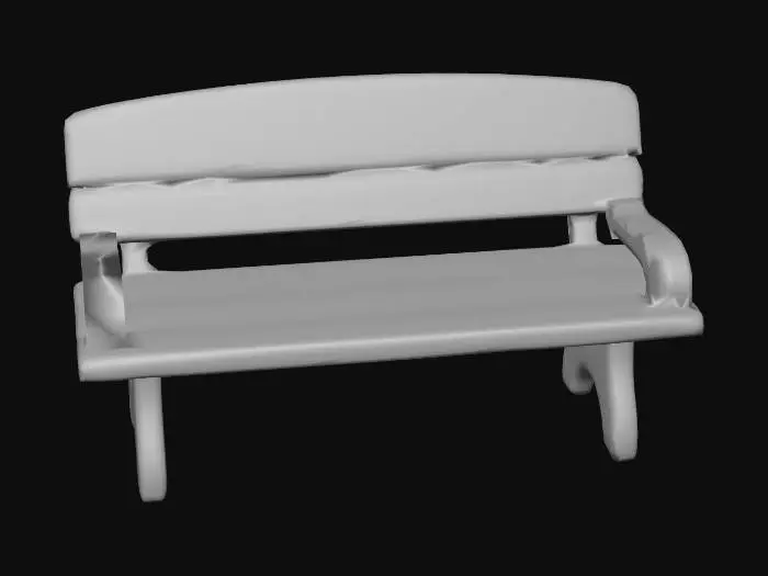 3D model for plain simple wooden bench. cartoon.