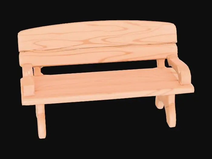 3D model for plain simple wooden bench. cartoon.