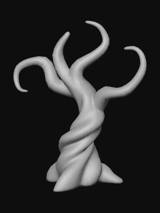 3D model for A cartoony dead tree with only a few thick branches.