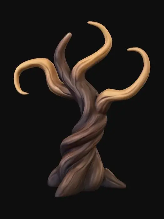 3D model for A cartoony dead tree with only a few thick branches.