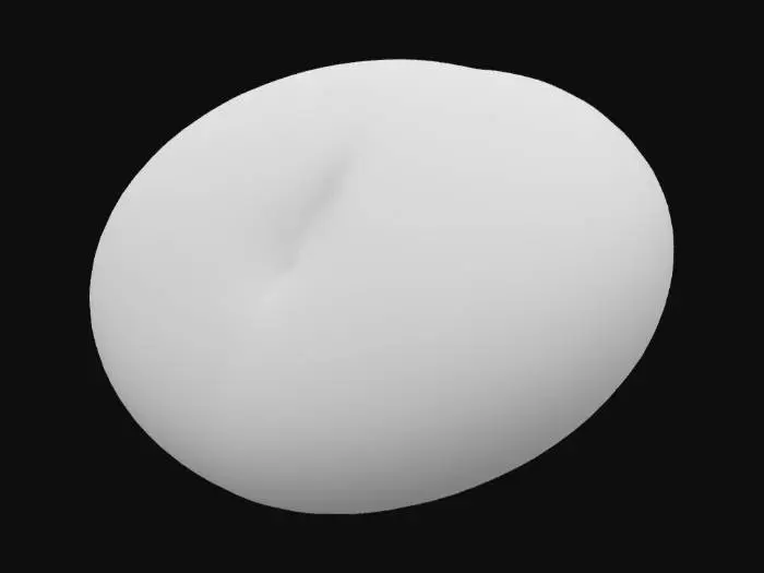 3D model for organic pod & translucent surface & glowing internal swirl & soft cosmic particles & pastel fluid-like outer texture