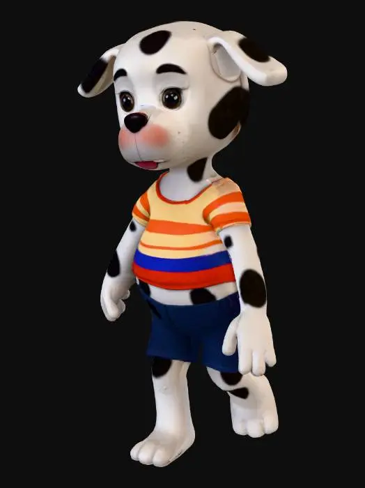 3D model for Dalmatian dog character