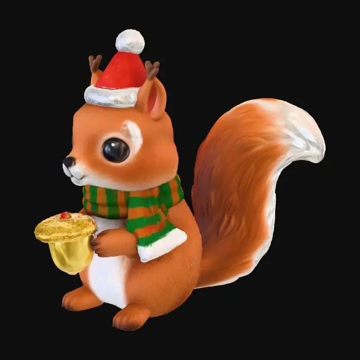 3D model for Festive Squirrel Charm
