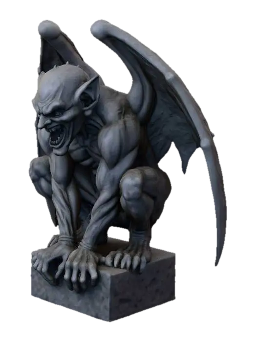 Stone Guardian - Devil 3D model, vytvořený pomocí AI