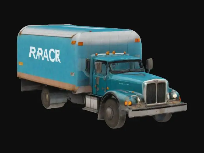 3D model for Blue Delivery Truck in Forest
