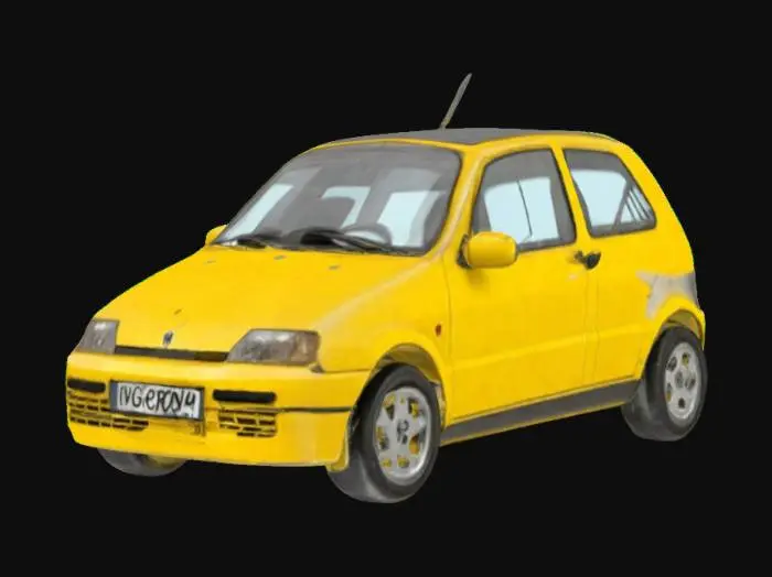 3D model for Yellow Compact Fiat