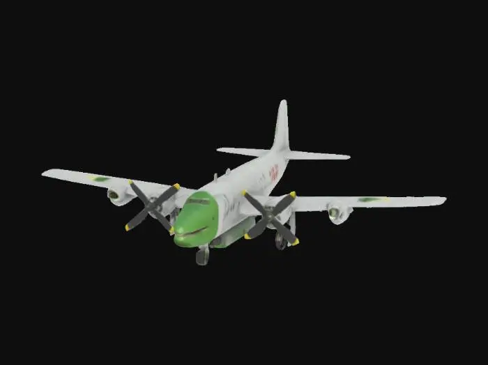 3D model for Bombardino Crocodilo, a big silver bomber plane with green crocodile head and tail, with bomb under its fuselage and big teeth, 4k textures, good mesh, two propeler engines, 4k textures, good symethry, meme, realistic