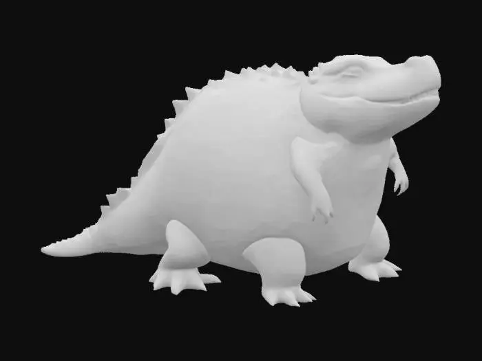 3D model for Glorbo Glorbo Frutodrilo, a big roundy watermellon with realistic crocodile head, small crocodile leggs and crocodile tail, roundy, hybrid, meme, good symethry, 4k textures, good mesh