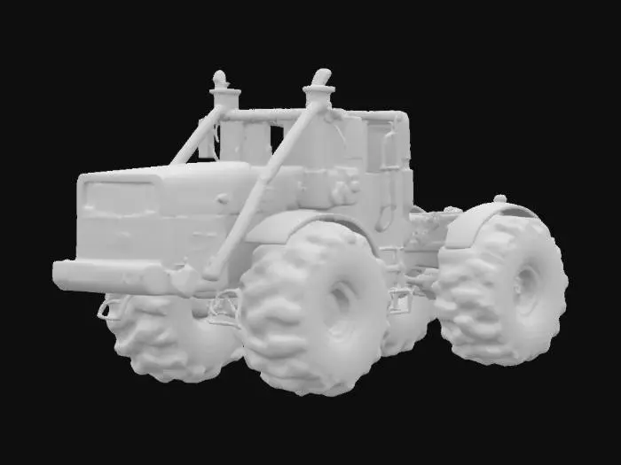 3D model for Yellow Industrial Tractor