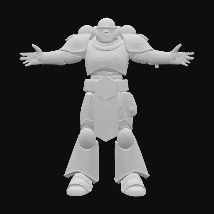 3D model for a warhammer 40k guardsman, ground solider, wearing green helmet with skull and futuristic simple green armour, wearing a backpack, human, good symethry, good mesh, 4k textures