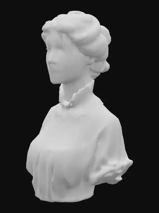 3D model for quiero que me hagas a ada lovelace de su cabeza hasta el busto como si fuera escultura, que se distinga bien su cara 
