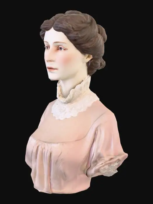 3D model for quiero que me hagas a ada lovelace de su cabeza hasta el busto como si fuera escultura, que se distinga bien su cara 
