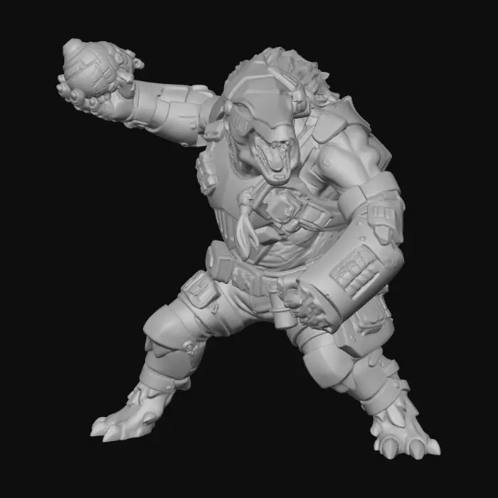 3D model for Scifi gator throwing