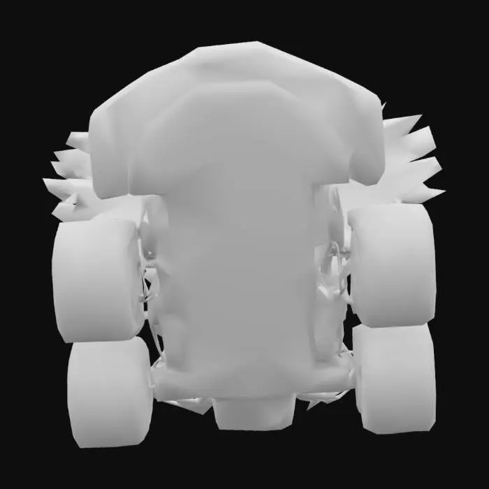 3D model for A bald eagle with American flag driving a go cart