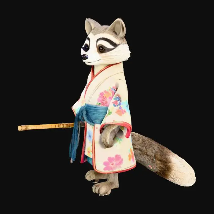 3D model for Samurai Raccoon