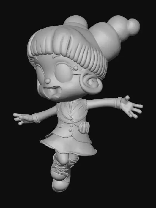 3D model for Bubble Girl in Purple Jacket