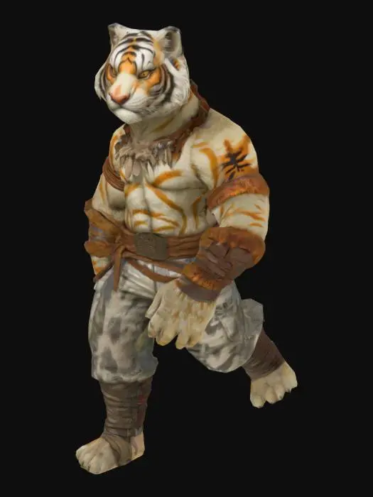 3D model for Warrior Tiger Anthro
