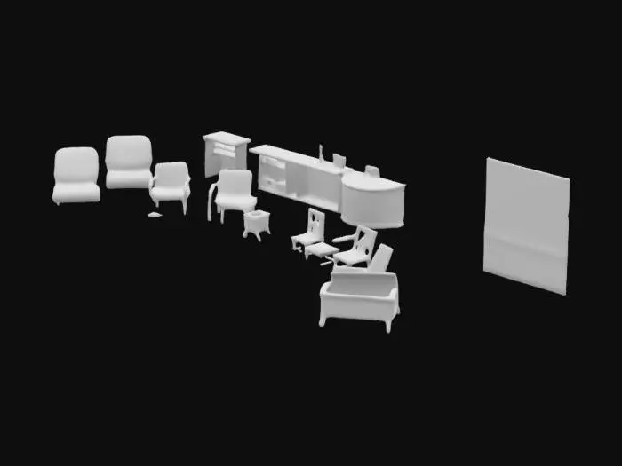 3D model for make a scary mental hospital lobby for a horror game with the uncomfortable bads and all that stuff and make it a closed space
