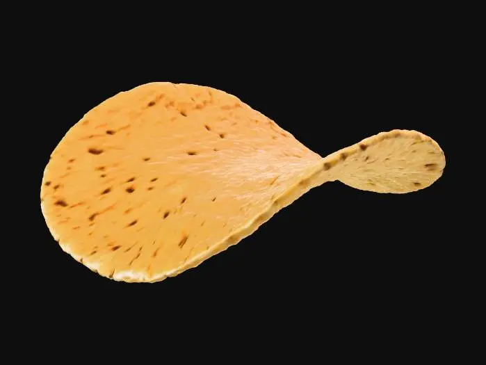 3D model for make a texture of potato chip, light yellow. Like lays chip surface