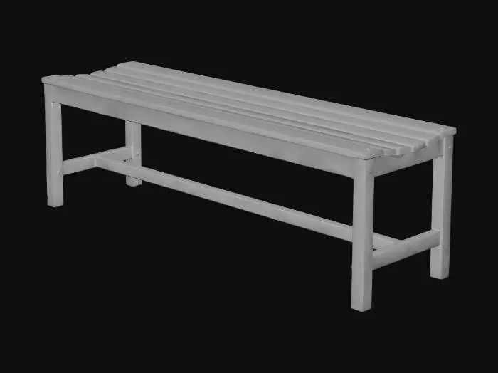 3D model for Slatted Wooden Garden Bench