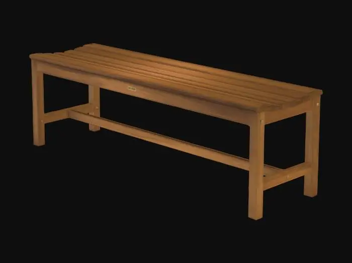 3D model for Slatted Wooden Garden Bench