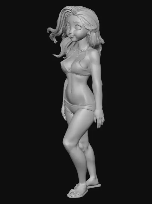 3D model for a hot girl in a binki  in LA a beach