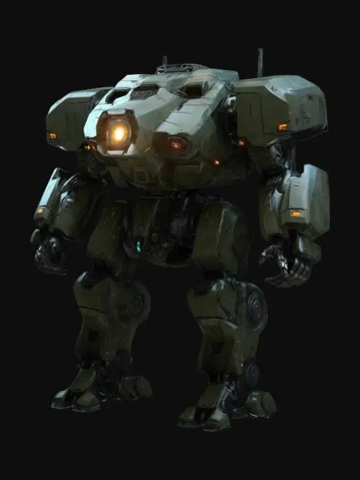 3D model for BattleMech, heavy melee mecha pugilist, 4k, Ultra Realistic, Hard Surface, muscular, Baked lighting, large fists, grime, Mecha, industrial, correct proportions, tall