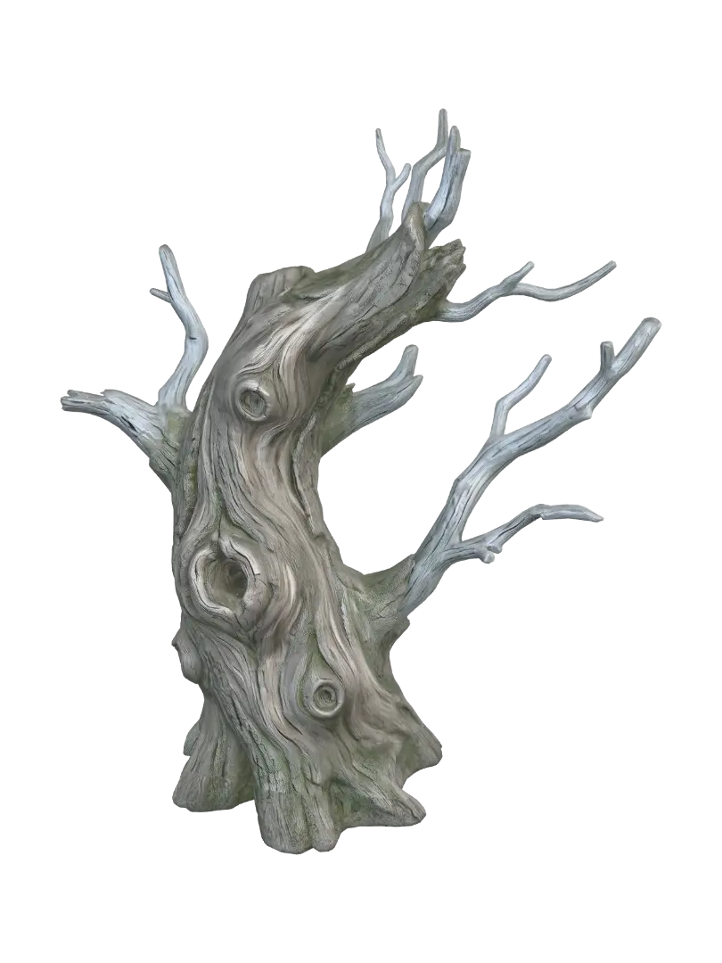 a petrified poplar tree with branches - Sculpture 的 AI 生成 3D 模型