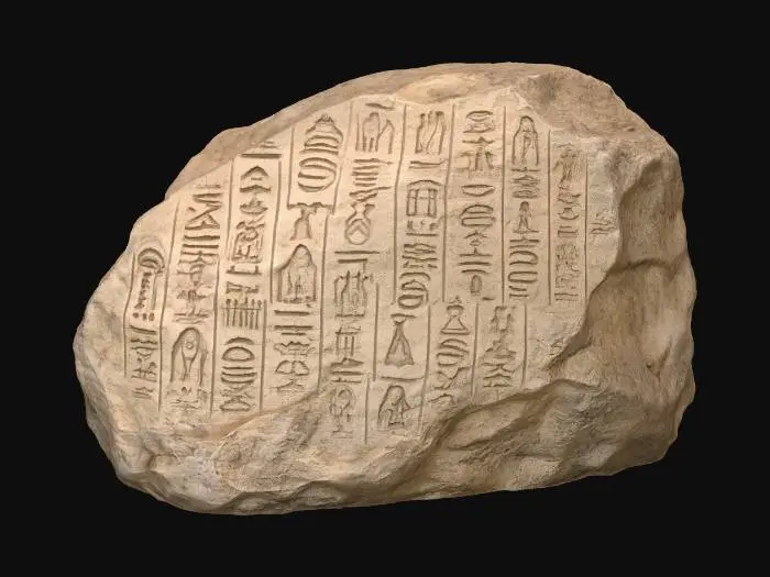 3D model for Ancient Egyptian Hieroglyphic Stone Tablet