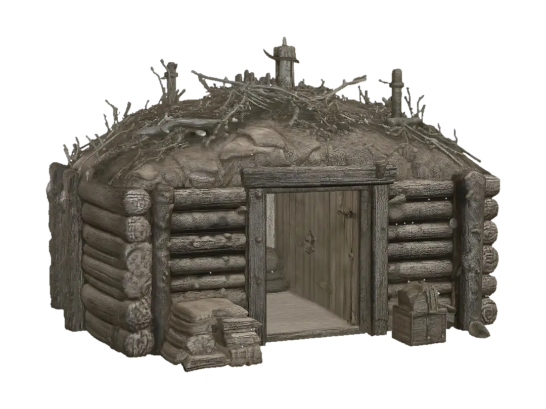 Trench Bunker - Fortification 3D model, vytvořený pomocí AI