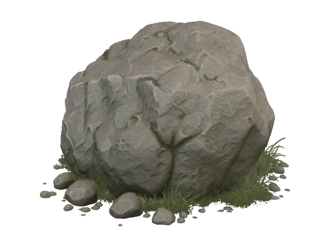 Large Rock 3D-model, gegenereerd door AI
