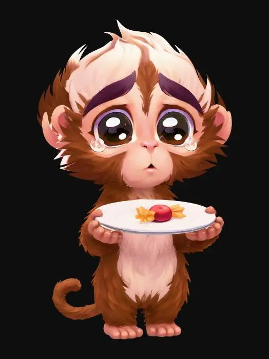 3D model for Cute monkey asking for candy