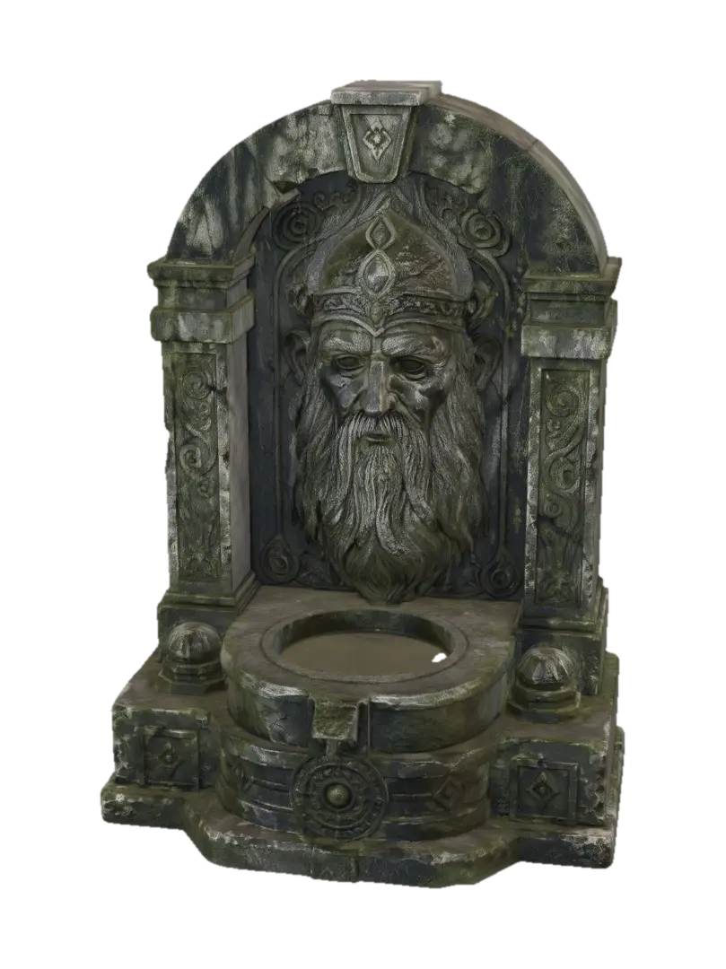 Moss-Crowned King Fountain 的 AI 生成 3D 模型