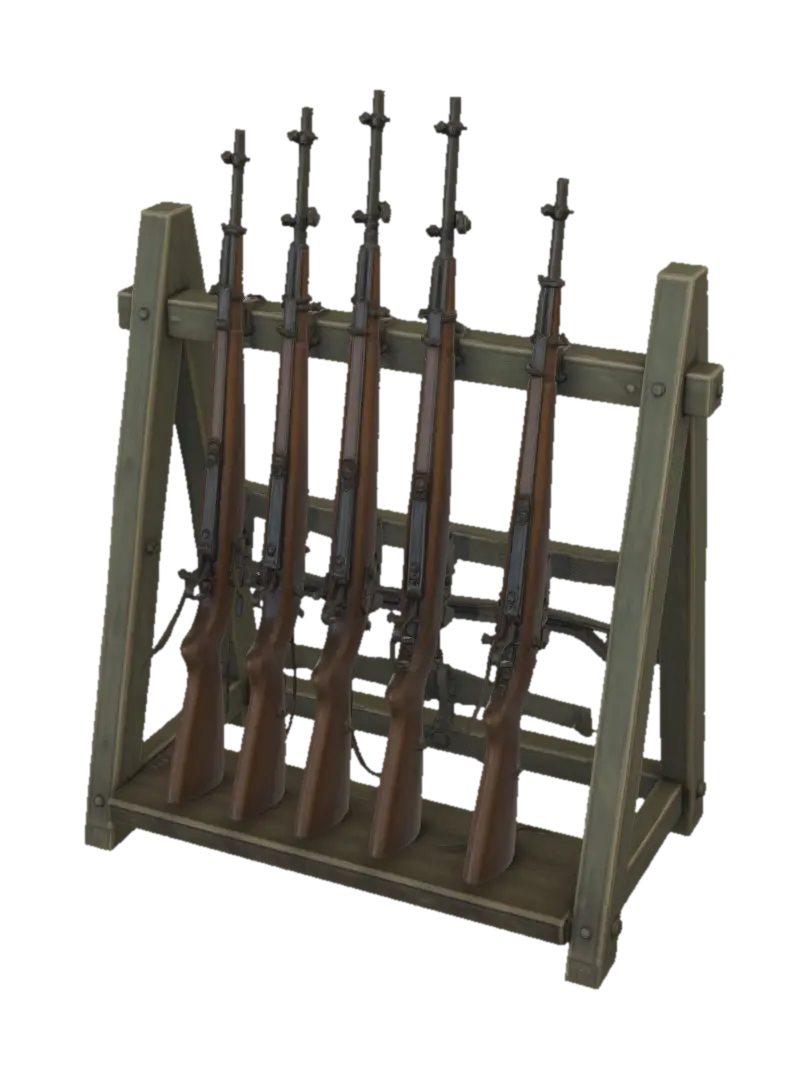 Six Rifles on a Rack - Guns 3D model, vytvořený pomocí AI
