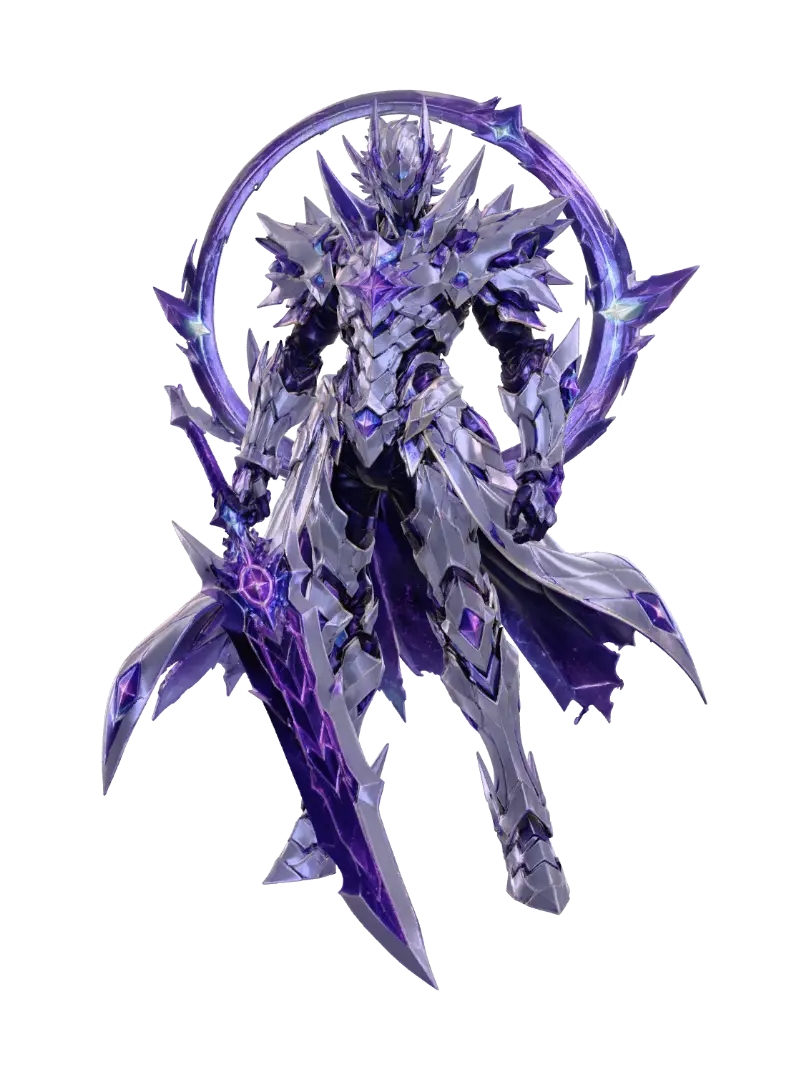 Astral Crystal Knight - 3drender 3D model, vytvořený pomocí AI