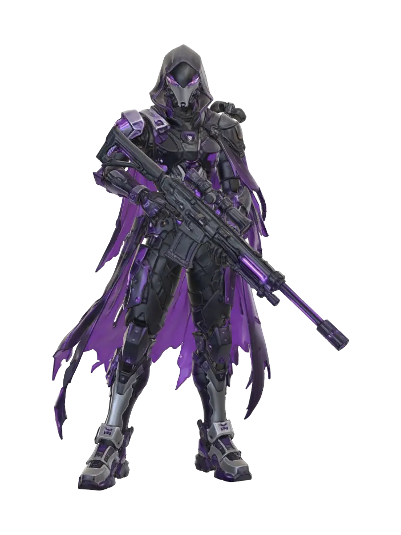 Purple Phantom Sniper - Visor 3D model, vytvořený pomocí AI