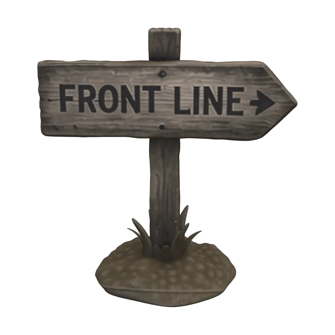 Front Line Directional Sign - Arrow 3D model, vytvořený pomocí AI