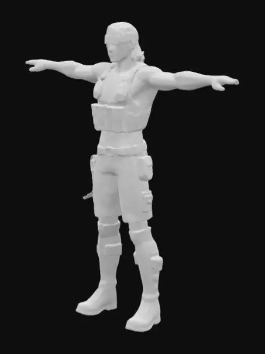 3D model for solid snake from metal gear series t pose