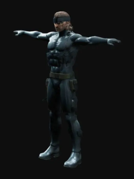 3D model for solid snake from metal gear series t pose
