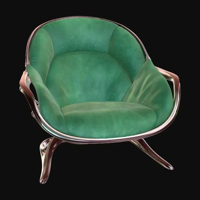 3D model for Emerald Velvet Lounge Chair