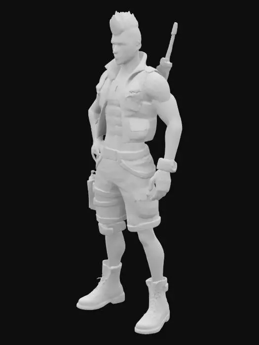 3D model for Blue Mohawk Warrior