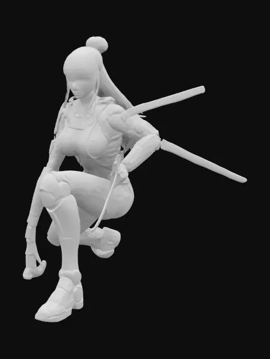 3D model for Cyber Warrior in Neon Streets