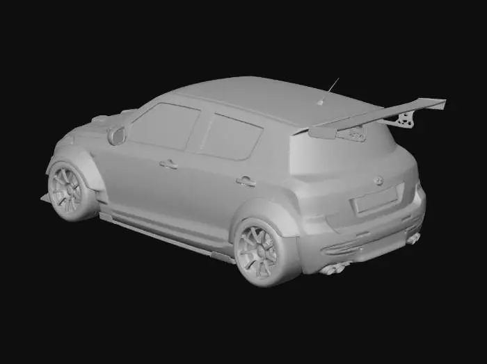 3D model for Modified Blue Hatchback