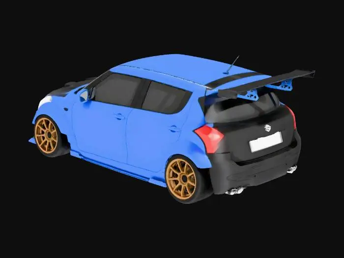 3D model for Modified Blue Hatchback