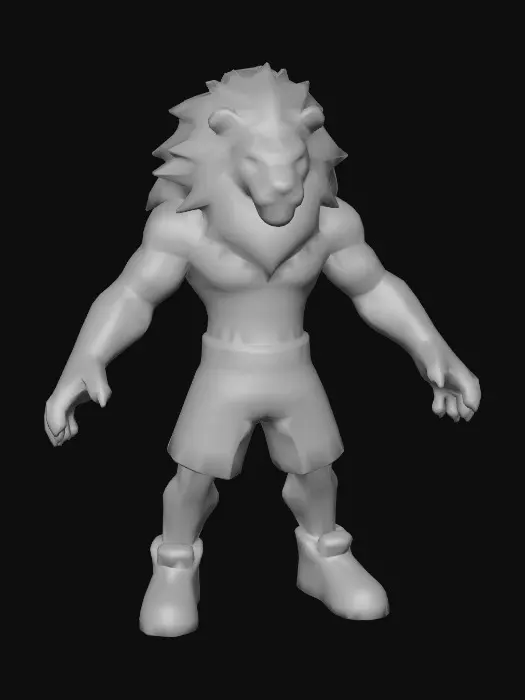 3D model for Boxing Lion Champion